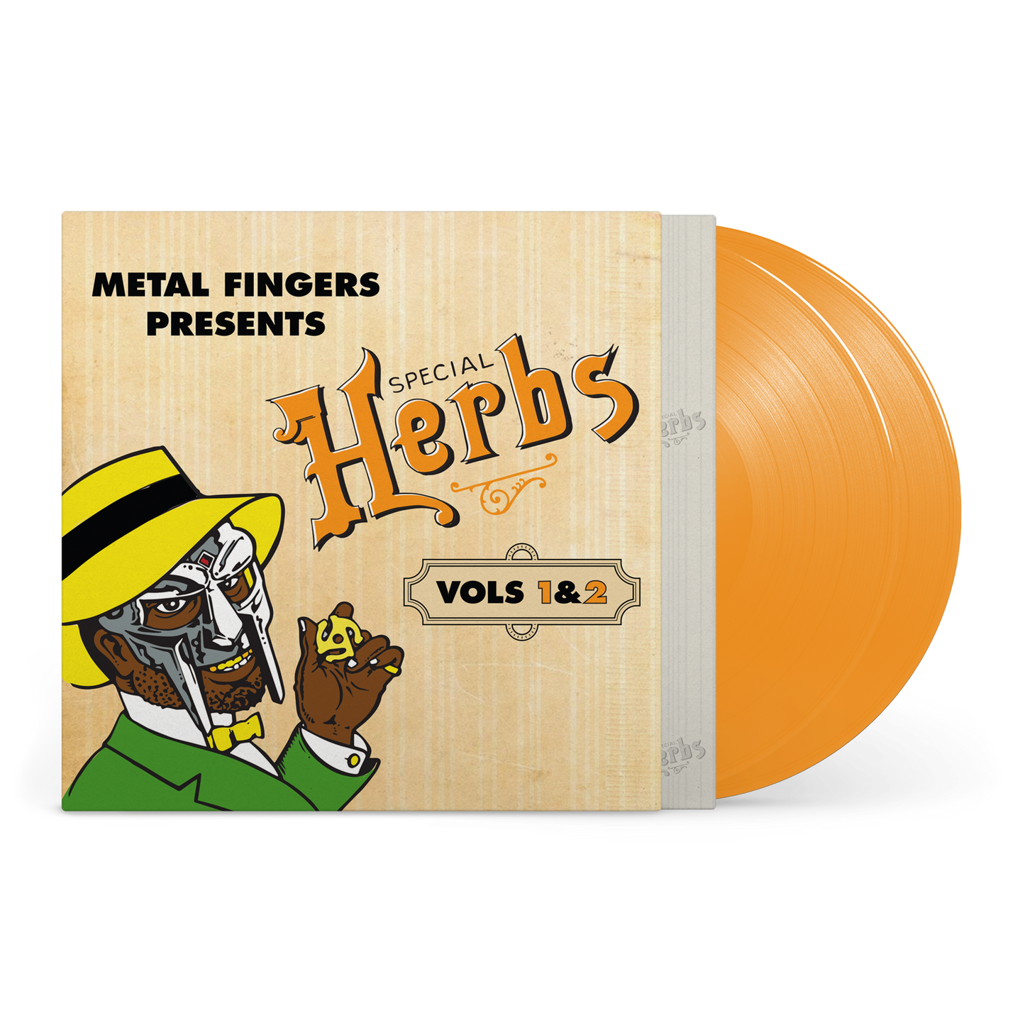 MF DOOM "Metal Fingers Presents: Special Herbs Vol. 1 & 2" 2xLP (Mustard Yellow Vinyl)