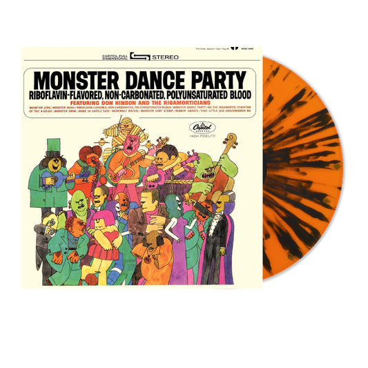 Don Hinson and The Rigamorticians "Monster Dance Party" LP (Orange & Black Pumpkin Splatter Vinyl)