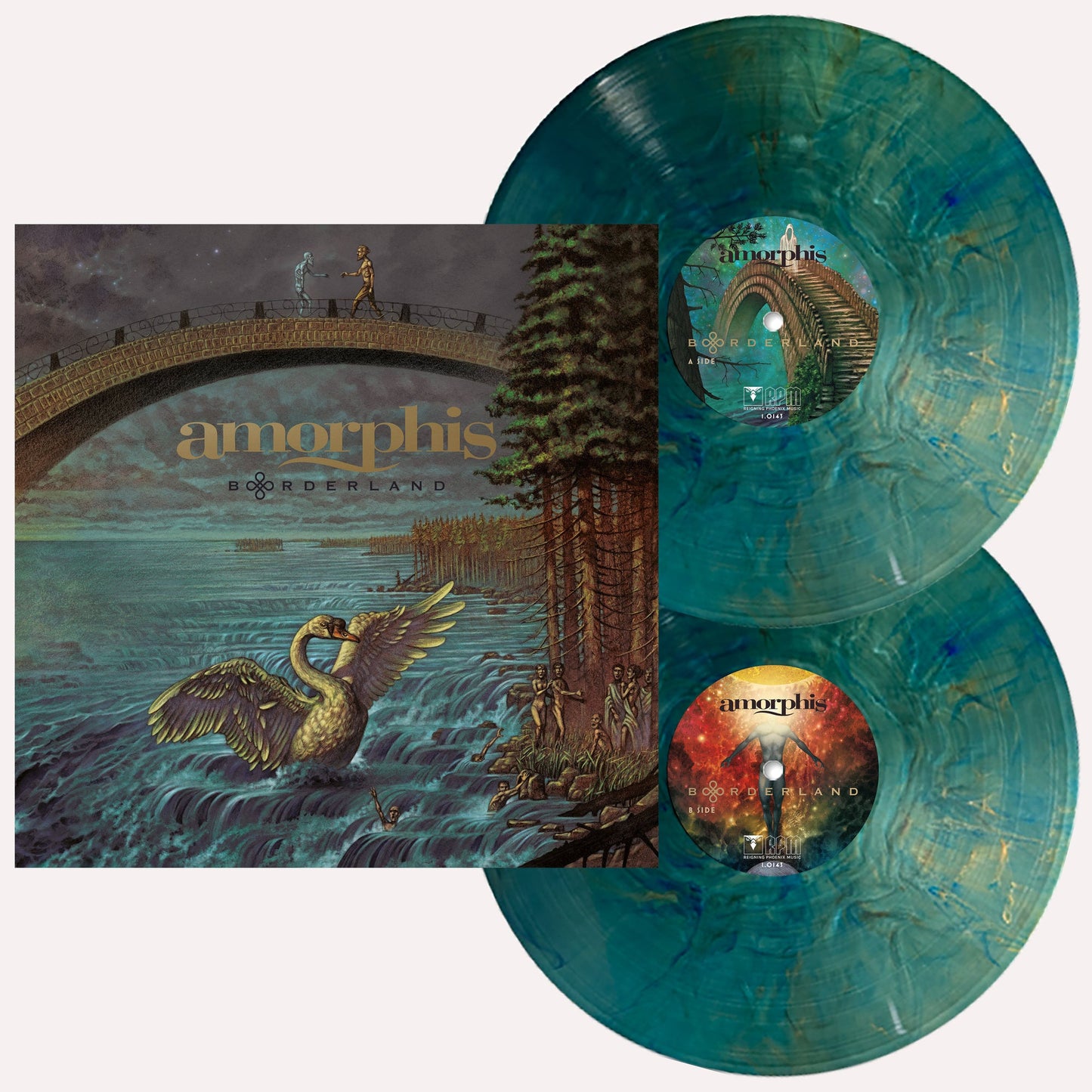 Amorphis "Borderland" 2xLP (Indie Exclusive "Borderland" Green Blue Marbled Vinyl)